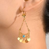 1 Pair Simple Style Classic Style Moon Plating Inlay Copper Zircon 18K Gold Plated sku image 1