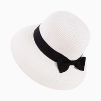 Women's Casual Elegant Modern Style Bow Knot Wide Eaves Straw Hat sku image 2
