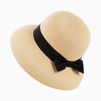 Women's Casual Elegant Modern Style Bow Knot Wide Eaves Straw Hat sku image 6