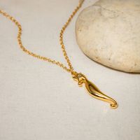 Edelstahl 304 18 Karat Vergoldet Einfacher Stil Klassischer Stil Überzug Hippocampus Halskette Mit Anhänger main image 4