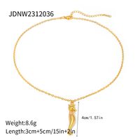 Edelstahl 304 18 Karat Vergoldet Einfacher Stil Klassischer Stil Überzug Hippocampus Halskette Mit Anhänger main image 3