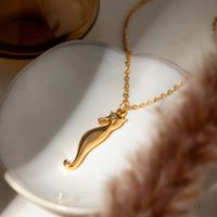 Edelstahl 304 18 Karat Vergoldet Einfacher Stil Klassischer Stil Überzug Hippocampus Halskette Mit Anhänger main image 2