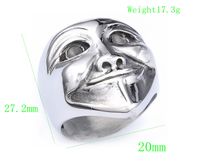 Gothic Novelty Cool Style Human Face Solid Color 304 Stainless Steel Men's Rings main image 2