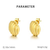 1 Pair Simple Style Solid Color 304 Stainless Steel 18K Gold Plated Ear Studs main image 6