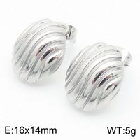 1 Paire Style Simple Couleur Unie Acier Inoxydable 304 Plaqué Or 18K Boucles D'Oreilles sku image 1