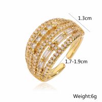 Copper 18K Gold Plated IG Style Classic Style Plating Inlay Geometric Zircon Open Rings main image 4