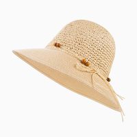 Women's Ethnic Style Classic Style Color Block Beaded Big Eaves Straw Hat main image 4