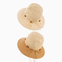 Women's Ethnic Style Classic Style Color Block Beaded Big Eaves Straw Hat main image 2