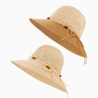 Women's Ethnic Style Classic Style Color Block Beaded Big Eaves Straw Hat main image 1
