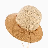Women's Ethnic Style Classic Style Color Block Beaded Big Eaves Straw Hat sku image 1
