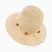 Women's Ethnic Style Classic Style Color Block Beaded Big Eaves Straw Hat sku image 2