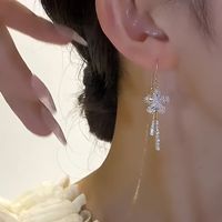 1 Pair Simple Style Classic Style Solid Color Inlay Alloy Rhinestones Ear Line main image 1