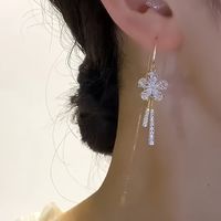 1 Pair Simple Style Classic Style Solid Color Inlay Alloy Rhinestones Ear Line main image 4