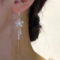 1 Paire Style Simple Style Classique Couleur Unie Incruster Alliage Strass Ligne D'oreille main image 2