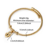 Basic Modern Style Classic Style Geometric Round Heart Shape 304 Stainless Steel 14K Gold Plated Bangle In Bulk main image 3