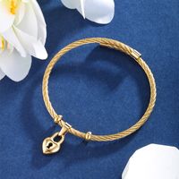 Basic Modern Style Classic Style Geometric Round Heart Shape 304 Stainless Steel 14K Gold Plated Bangle In Bulk main image 5