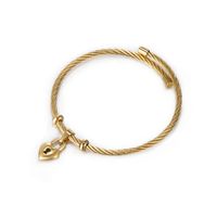Basic Modern Style Classic Style Geometric Round Heart Shape 304 Stainless Steel 14K Gold Plated Bangle In Bulk main image 9