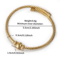 Basic Modern Style Classic Style Geometric Round Heart Shape 304 Stainless Steel 14K Gold Plated Bangle In Bulk main image 2