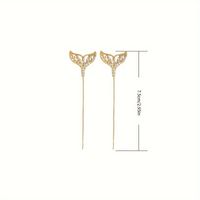 1 Pair Simple Style Fish Tail Plating Inlay Zinc Alloy Zircon Gold Plated Ear Line main image 6