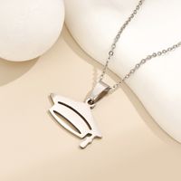 Wholesale Jewelry Simple Style Classic Style Solid Color Stainless Steel Alloy Gold Plated Plating Pendant Necklace main image 1