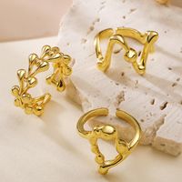 Copper 18K Gold Plated Basic Modern Style Classic Style Plating Irregular Geometric Solid Color Open Rings main image 1