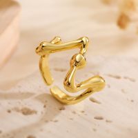 Copper 18K Gold Plated Basic Modern Style Classic Style Plating Irregular Geometric Solid Color Open Rings main image 7