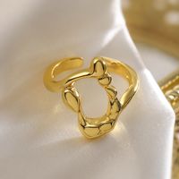 Copper 18K Gold Plated Basic Modern Style Classic Style Plating Irregular Geometric Solid Color Open Rings main image 6