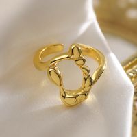 Kupfer 18 Karat Vergoldet Basic Moderner Stil Klassischer Stil Überzug Irregulär Geometrisch Einfarbig Offener Ring sku image 2