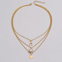 Wholesale Jewelry Simple Style Classic Style Solid Color Zinc Alloy Zircon Inlay Layered Necklaces main image 5