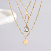 Wholesale Jewelry Simple Style Classic Style Solid Color Zinc Alloy Zircon Inlay Layered Necklaces main image 7