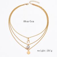Wholesale Jewelry Simple Style Classic Style Solid Color Zinc Alloy Zircon Inlay Layered Necklaces main image 9