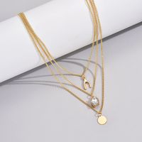 Wholesale Jewelry Simple Style Classic Style Solid Color Zinc Alloy Zircon Inlay Layered Necklaces main image 8