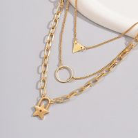 Wholesale Jewelry Simple Style Classic Style Solid Color Zinc Alloy Gold Plated Plating Layered Necklaces main image 7
