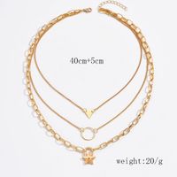 Wholesale Jewelry Simple Style Classic Style Solid Color Zinc Alloy Gold Plated Plating Layered Necklaces main image 8