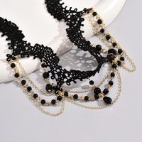 Wholesale Jewelry Vintage Style Solid Color Alloy Crystal Inlay Choker main image 3