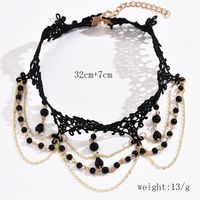 Wholesale Jewelry Vintage Style Solid Color Alloy Crystal Inlay Choker main image 8