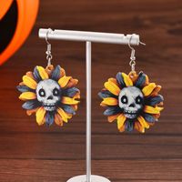 1 Pair Vacation Flower Plating Arylic Gold Plated Drop Earrings main image 3