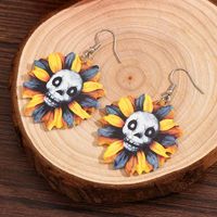 1 Pair Vacation Flower Plating Arylic Gold Plated Drop Earrings main image 4