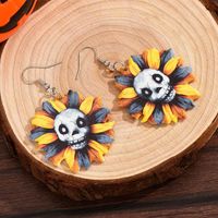 1 Pair Vacation Flower Plating Arylic Gold Plated Drop Earrings main image 6