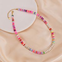 Wholesale Jewelry Simple Style Classic Style Geometric Soft Clay Titanium Steel Beaded Plating Necklace sku image 2