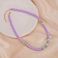Wholesale Jewelry Simple Style Classic Style Geometric Soft Clay Titanium Steel Beaded Plating Necklace sku image 6