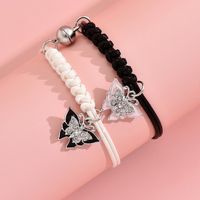 Simple Style Classic Style Butterfly Alloy Leather Rope Braid Women's Bracelets sku image 1