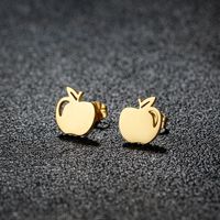 1 Pair Cute Sweet Flower Apple Polishing Plating 304 Stainless Steel 18K Gold Plated Ear Studs sku image 22