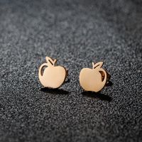 1 Pair Cute Sweet Flower Apple Polishing Plating 304 Stainless Steel 18K Gold Plated Ear Studs sku image 24