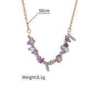 304 Stainless Steel Gravel Gold Plated Simple Style Classic Style Plating Color Block Necklace main image 2