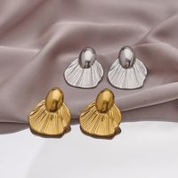 1 Pair Vintage Style Exaggerated Square Bow Knot Shell Plating 304 Stainless Steel 18K Gold Plated Ear Studs main image 4