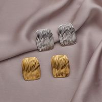 1 Pair Vintage Style Exaggerated Square Bow Knot Shell Plating 304 Stainless Steel 18K Gold Plated Ear Studs main image 6