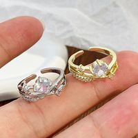 Copper 18K Gold Plated Basic Modern Style Classic Style Inlay Geometric Zircon Open Rings main image 6