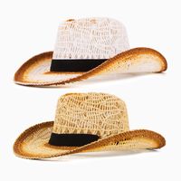 Women's Tropical Cool Style Color Block Big Eaves Fedora Hat main image 2