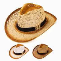 Women's Tropical Cool Style Color Block Big Eaves Fedora Hat main image 6